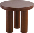 24" Walnut End Table, Simple End Table, Handcrafted Solid Round Table for Living Room, Apartment, Easy Assembly.