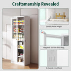 Kitchen Pantry Cabinet, 72" Tall Farmhouse Storage Cabinet, Kitchen Storage Cabinet with with Glass Doors and 5 Shelves, Cupboards Storage Shelf for Dining Room Use, Assembly Required