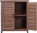 32" Solid Wood Modern Sideboard, Farmhouse Buffet with Rustic Design, Storage Cabinet for Dining Room with Ample Storage for Outdoor Patio Garden Spaces, Brown