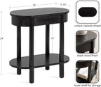 Kate and Laurel Koji Modern Tiered Rectangular Side Table; 22 x 12 x 24; Black; Transitional Two-Tier Wood Capsule End Table with Storage for Use as Bedroom Accent or Indoor Plant Stand