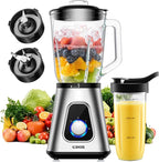 GDOR 1200W Blender for Smoothies and Shakes, 52 Oz Countertop Blender & 22 Oz Personal Blender Combo, 6-leaf Blade, 3 Adjustable Speed for Juices, Frozen Fruit Drinks, Sauces, Self-Cleaning