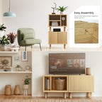 Home Zone Living Stackable Storage Cube End Table with Door or Shelf Options, Modular Bookshelf or Side Table for Living Room or Office