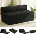 5-in-1 Convertible Sofa Bed, Couch Loveseat with Removable Cushions & Washable Cover, Futon Sofa Bed with Handle, Pull Out Couch for Small Spaces, Queen Size, Black