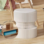 Folding Stool, 660lb Capacity Honeycomb Paper Stool, Eco-Friendly Collapsible Ottoman Side Table, Accordion Design, Portable Sturdy Seat for Home Office Camping Party Mall Booth Gifts, White