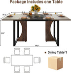 70IN Large Dining Table for 4 5 6 People,Farmhouse Kitchen Dinner Table W/Brown Wood Waterpoof Tabletop,Rectangular Family 6FT Dining Tables w/Adjustable Leg for Office Home Living Dining Room