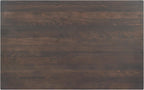 Flash Furniture Bennett 30" x 48" Solid Wood Commercial Indoor Tabletop in Dark Brown with Dual 5" x 22" Dining Height Black Cast Iron T Bases, 400 lb. Static Capacity