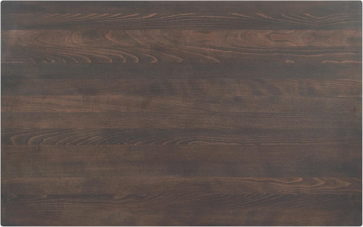 Flash Furniture Bennett 30" x 48" Solid Wood Commercial Indoor Tabletop in Dark Brown with Dual 5" x 22" Dining Height Black Cast Iron T Bases, 400 lb. Static Capacity