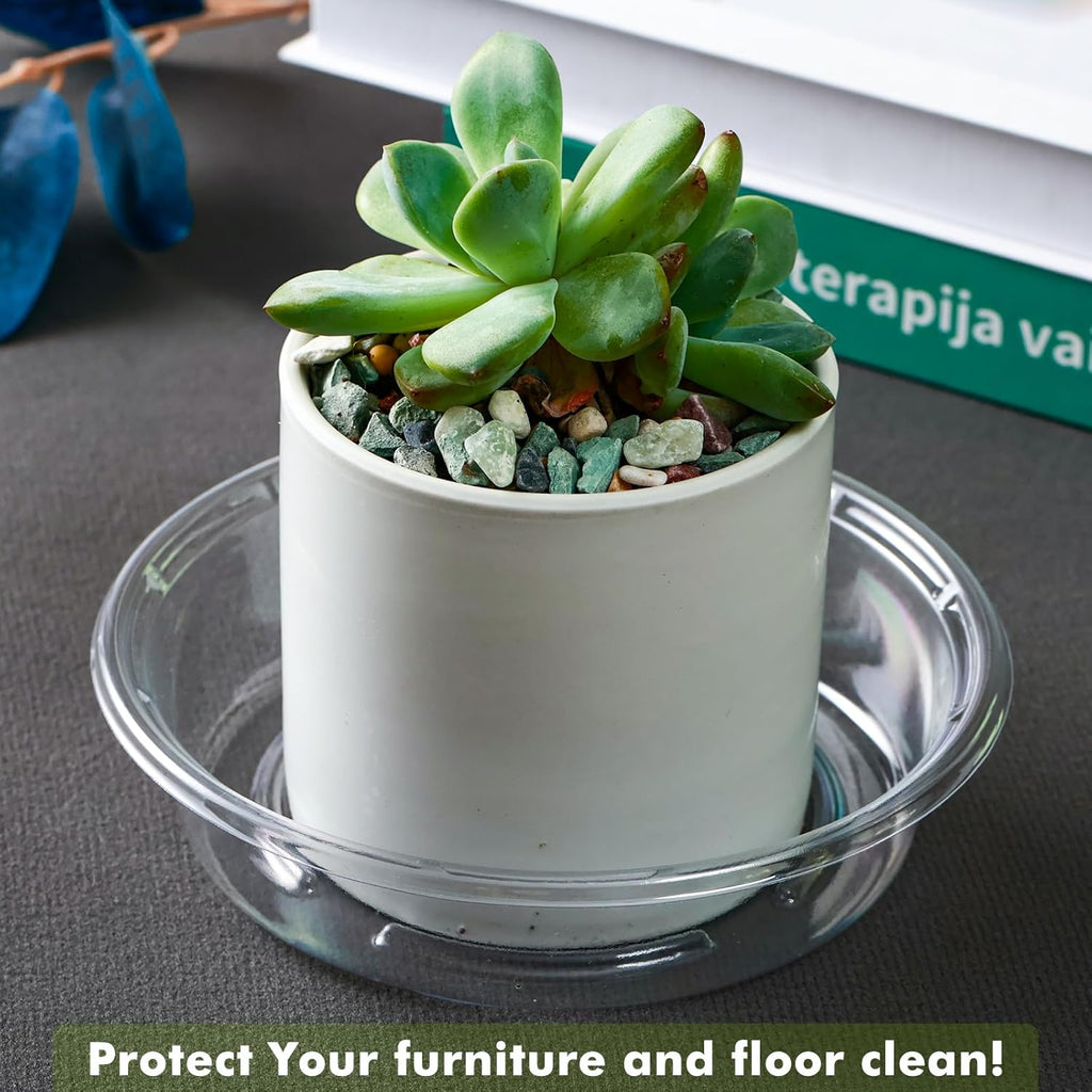 Plant Saucer 20 Pack Plant Trays for Pots 6 Inch Plastic Plant Saucers for Outdoors and Indoors Clear Drip Trays for Potted Plants Flower Pot Plates to Catch Water Plant Drainage Dishes No Holes