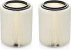 Replacement Filter for Craftsman and Ridgid Shop Vacs Part #s 9-17816, 9-17912 & Part #s VF4000, VF5000, 2 Pack, Deluxe Fine Particle Filter