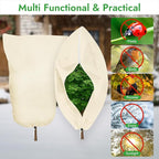 2 Pack Plant Covers Freeze Protection, 47" X 71" Large Frost Cloth Plant Freeze Protection, Frost Blankets for Winter Outdoor Plants Tree Shrub Rose Bush, with Drawstring