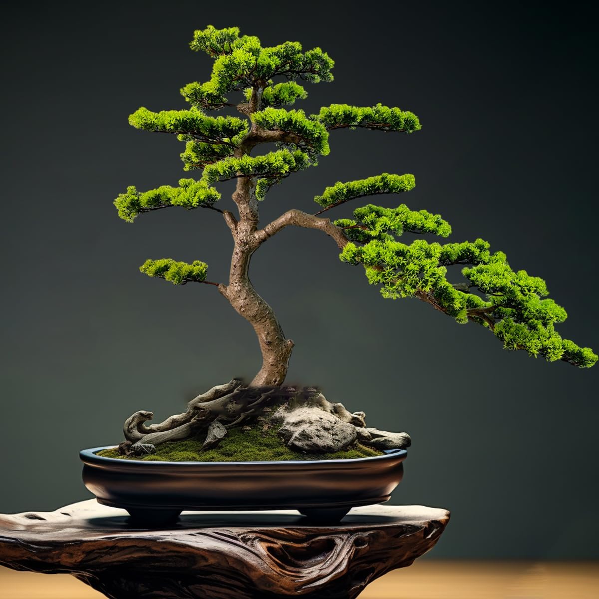 3ft（43in） Artificial Bonsai Tree Juniper Faux Plants Indoor Big Fake Plants Decor with Ceramic Pots for Home Table Office Desk Bathroom Shelf Bedroom Living Room Farmhouse Decorations