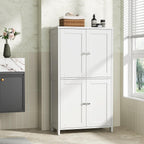 Shintenchi Bathroom Storage Cabinet with Doors and Shelves, Floor Cabinets for Washroom Furniture, Laundry Room, Organization with Adjustable Shelf, White