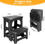 2 Stool Portable Footstool Multifunctional Collapsible, Anti-Slip | 300LB Capacity Collapsible RV Step Stool, Portable Multifunctional Foot Stool for RV, Home, Kitchen, Bedroom & Bathroom