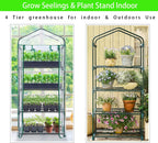 4-Tier Mini Greenhouse, Green House for Flower Indoor Outdoor, Portable Plant Outdoor Cage with Heavy Duty PVC Clear Cover & Steel Frame,Greenhouse for Seed Starting, Mushroom,Vegetables