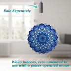 Wind Spinner Yard Art Garden Decor 3D Stainless Steel Metal Sculptures Kinetic Hanging Whirligigs Blue Mandala Decorations Backyard Outside Indoor Outdoor Patio Ornaments Clearance Windmill