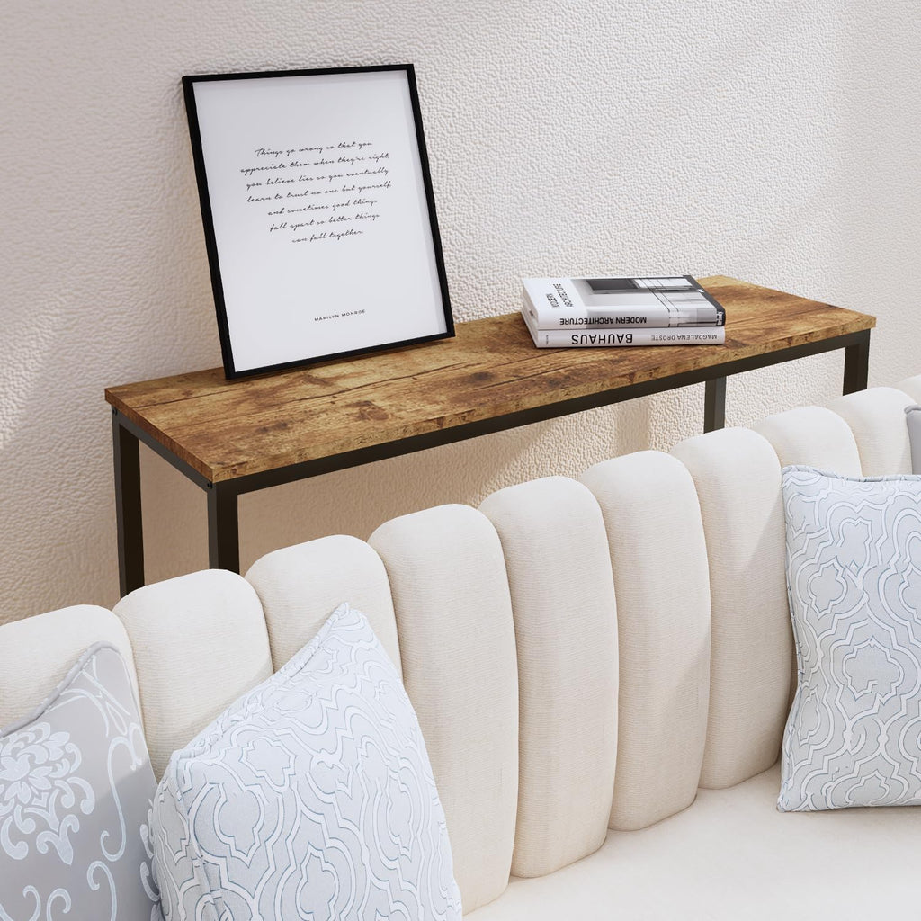 Timberer 39.4” Console Table Hallway Entrance Table Sofa Table Behind Couch | Accent Table for Living Room, Entryway, Easy Assembly, Rustic Brown