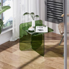 Acrylic Side Table, End Table Clear Modern Bedside Table for Bedroom Living Room, Lucite Nightstand (Clear, 19.7" × 19.7" × 18")