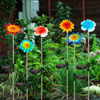 EiGreen 6 Pack Solar Garden Lights Outdoor Decor,Stake Yard Figurine Colorful Flower Light, Housewarming Ornament for Patio, Lawn, Yard, Pathway (Art Deco)