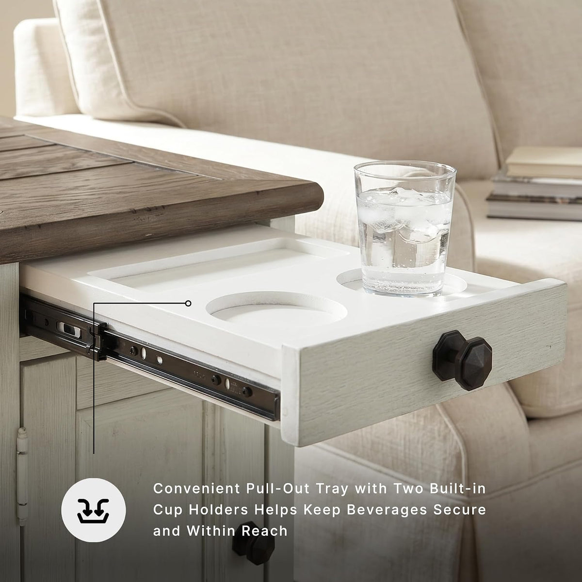 Signature Design by Ashley Bolanburg Farmhouse End Table with USB & Outlets