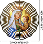 Crown Virgin Mary Wind Spinner, Metal Wind Spinners Outdoor Indoor, Religious Jesus Christ Garden Decor for Outside, Stainless Wind Spinners for Yard and Garden 10 inch 3D (25.76X25 CM)