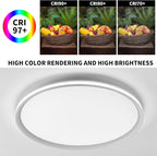 Metal LED Ceiling Light,Slim, Edge Lit - 45W Full Spectrum Round Ceiling Lamps,6500K Cool White Modern Ultra Thin Low Profile Light Fixture for Bedroom, Home & Office Hallway (20In,White)