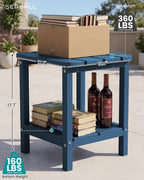 SERWALL Adirondack Table Outdoor Side Table- Blue