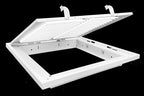 HVAC Premium 24" X 10" Steel Return Air Filter Grille for 1" Filter - Fixed Hinged - HVAC DUCT COVER - Flat Stamped Face - White [Outer Dimensions: 26 5/8" X 12 5/8"]