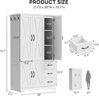 LIKIMIO Wardrobe Cabinet with Drawers and Doors for Bedroom and Guest Room