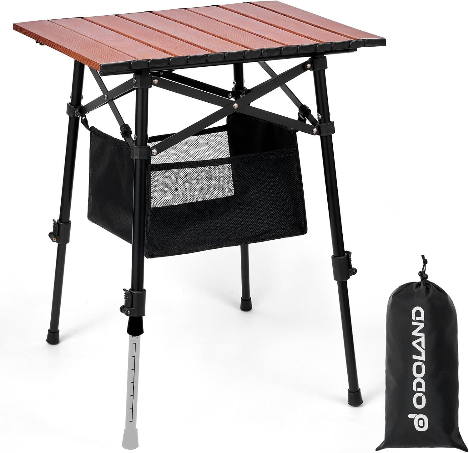 Odoland Portable Camping Table, Folding for Beach Outdoor Adjustable Height | 16.5"-23.6"H, Storage Bag for Camp, Cooking, Picnic, Travel, Backyards, Fishing, Park