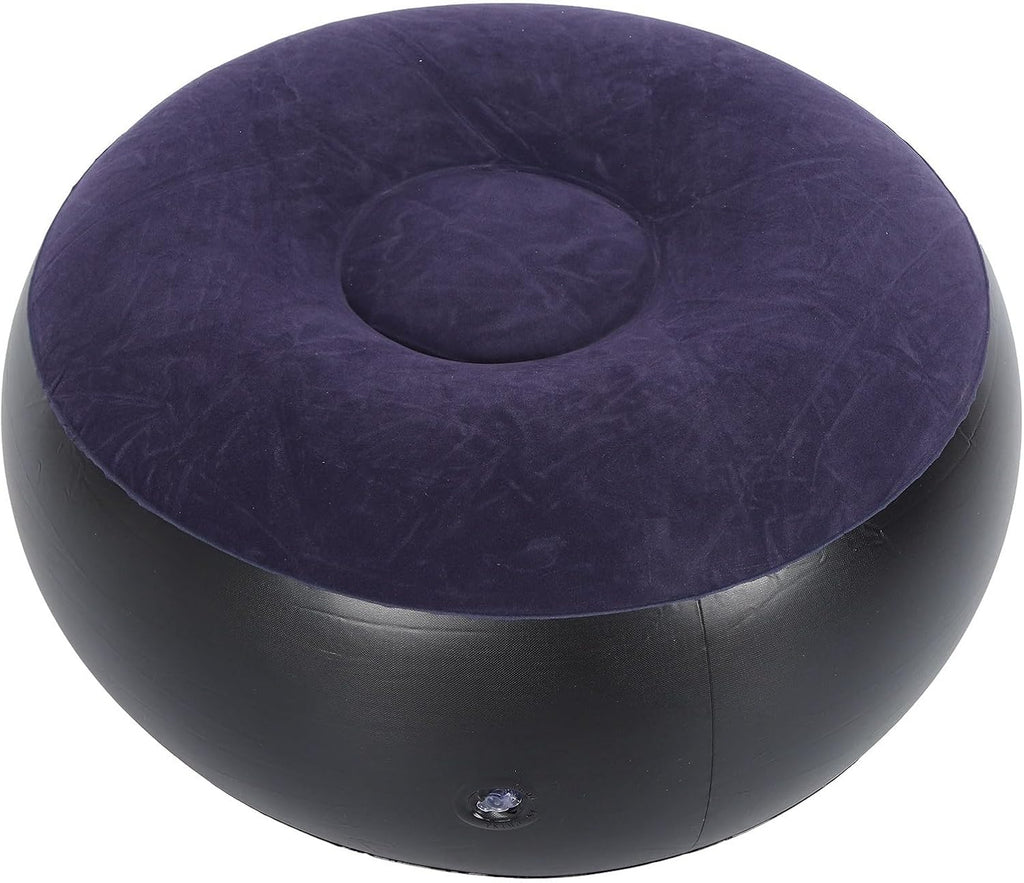 Inflatable Ottoman, Portable Outdoor Camping Chair Sofa Inflatable Flocking Stool Footrest, Flexible Foot Stools for Car, Living Room, Office, Patios or Small Apartment