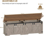 Hzuaneri 59" Farmhouse Storage Chest and Bench | 70 Gal | 330lb Seat | Soft-Close Hinges | Greige Wooden | Shoe and Blanket Storage for Bedroom, Living Room, Entryway | Easy Assembly | SB15005X