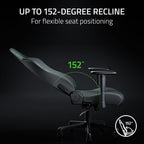 Razer Iskur V2 X NewGen Ergonomic Gaming Chair, Black/Green | Gen-2 EPU Leather with CoolTouch, Lumbar Support, Ultra-Wide Base, Foam Cushions, Adjustable 152 Degree Recline, 2D Armrests
