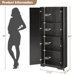 GarveeHome Tall Kitchen Pantry Cabinet, 60 in Storage Cabinet with 2 Doors and Adjustable Shelves, Freestanding Large Utility Storage Cupboard for Dining Room, Bathroom, Living Room, Black
