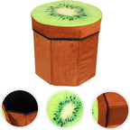 COLLBATH Fruit Stool Box Storage Folding Seat for Living Room Bedroom Boys and Girls' Room Fruit Stool