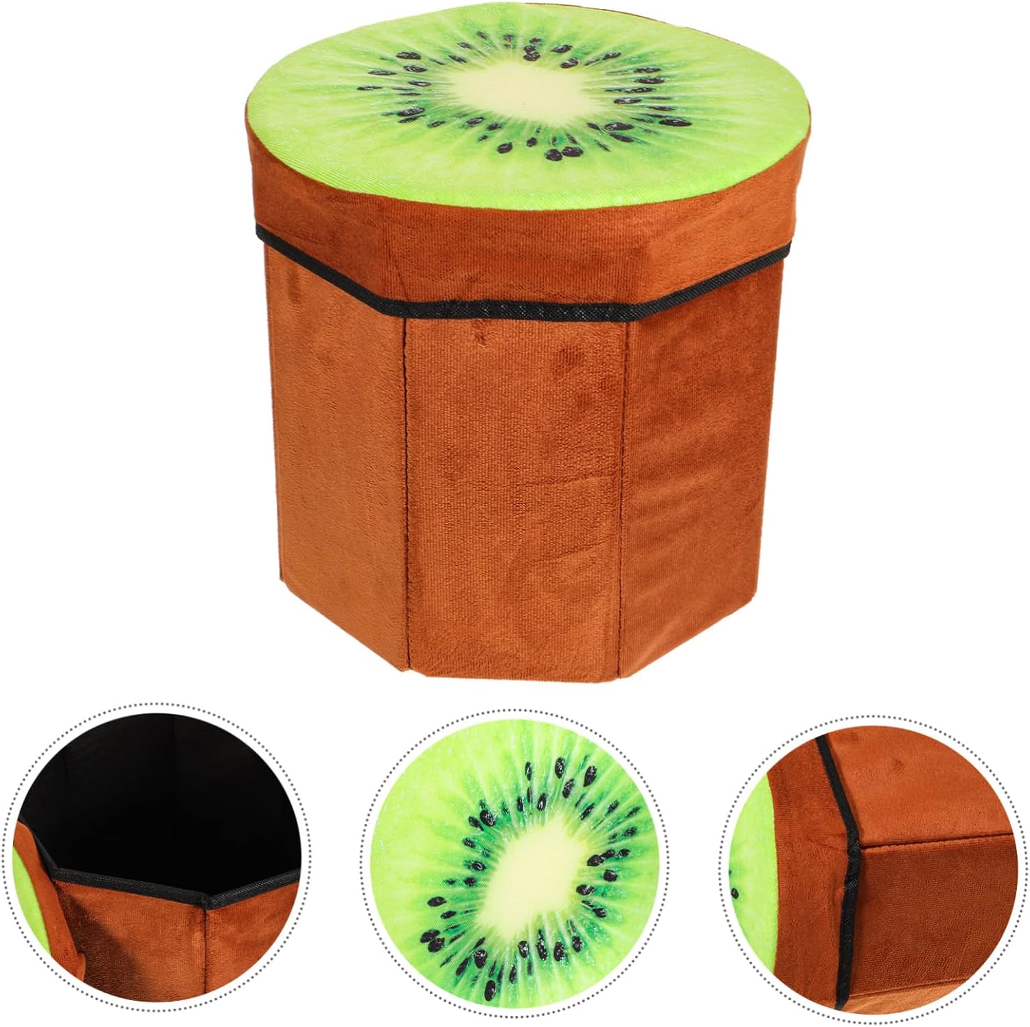 COLLBATH Fruit Stool Box Storage Folding Seat for Living Room Bedroom Boys and Girls' Room Fruit Stool