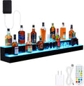 60-Inch 2-Tier LED Liquor Bottle Display Shelf with Multicolor Lighting, RF Remote & App Control, Acrylic Bar Shelf Stand for Home Bar, Club, or Restaurant – Illuminated Alcohol Bottle Organizer