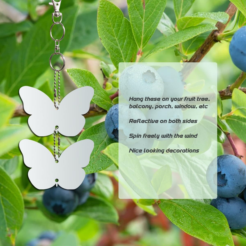 Keep Birds Away Mirror Disc, Hanging Reflectors to Scare Birds Away from Your House and Garden, 16 Butterfly Discs