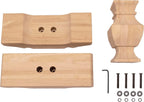 Osborne Wood Products Baron Hardwood Trestle Bench Bases (Set of 2), Furniture Pedestals for DIY Farmhouse Bench Designs, Unfinished and Sanded Wooden Bases