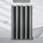 60 inch Stall Shower Curtain Grey - 256GSM Waffle Weave Heavy Duty Thick Fabric Shower Curtains for Bathroom, Hotel Quality Spa Luxury Cloth Bath Curtain Set with 10 Hooks, 60Wx72H Gray