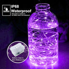 pozzolanas 24 Pack Purple Battery Operated String Lights - 7ft Waterproof Fairy Lights with 20 LEDs for Home, Mason Jar, Party, Wedding, Halloween, Christmas Decorations
