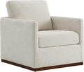 CHITA Swivel Accent Chair, FSC Certified Wood Frame, Fully Assembled, Linen | Linen Fabric Arm Chair with 360° Swivel Wood Base, Mid Century Modern Living Room Chair, 33"Dx30"Wx33"H, 300 Lb Capacity