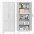 Coolsun Metal Pantry Cabinet, 71" Kitchen Pantry Storage Cabinet with 2 Doors and 4 Adjustable Shelves, Food Pantry Cabinet for Kitchen, Living Room, Dining Room, Home Office