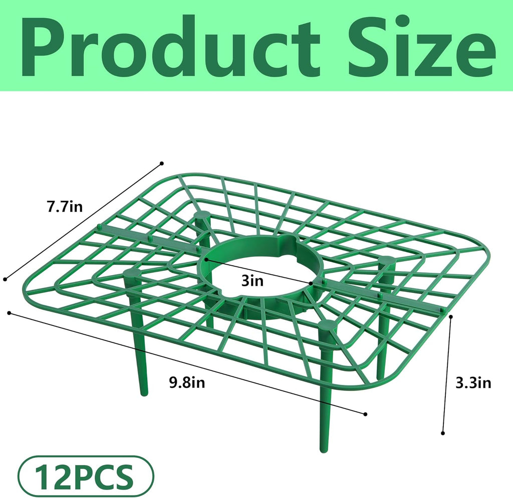 Iceyyyy 12 Packs Square Strawberry Supports-Strawberry Growing Racks- Plant Support Strawberry Stand Holder Growing Frame Keep Berries Clean (Square 12PCS)