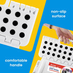 ACSTEP 7.5 and 9 Inch Folding Step Stool 2-Piece Set, 165/300 LB Capacity Plastic Foldable Stools with Handle, Non-Slip Step Stool, Home Use (White & White)