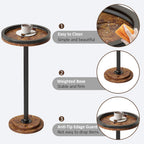 LINGMI Small Side Table, Round Martini Drink Table for Small Spaces, Modern Accent Stand with Solid Metal Leg, Nightstand with Weighted Base Pedestal for Living Room, Bedroom and Office