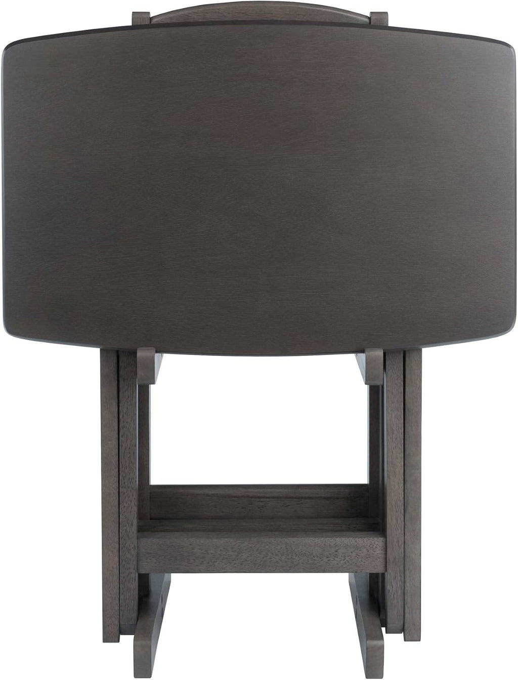 WINSOME Dorian Oversized Snack Table Set, Oyster Gray (Brown Base) (replace color may vary)., 23.62 x 15.75 x 25.51, 5pc
