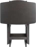 WINSOME Dorian Oversized Snack Table Set, Oyster Gray (Brown Base) (replace color may vary)., 23.62 x 15.75 x 25.51, 5pc