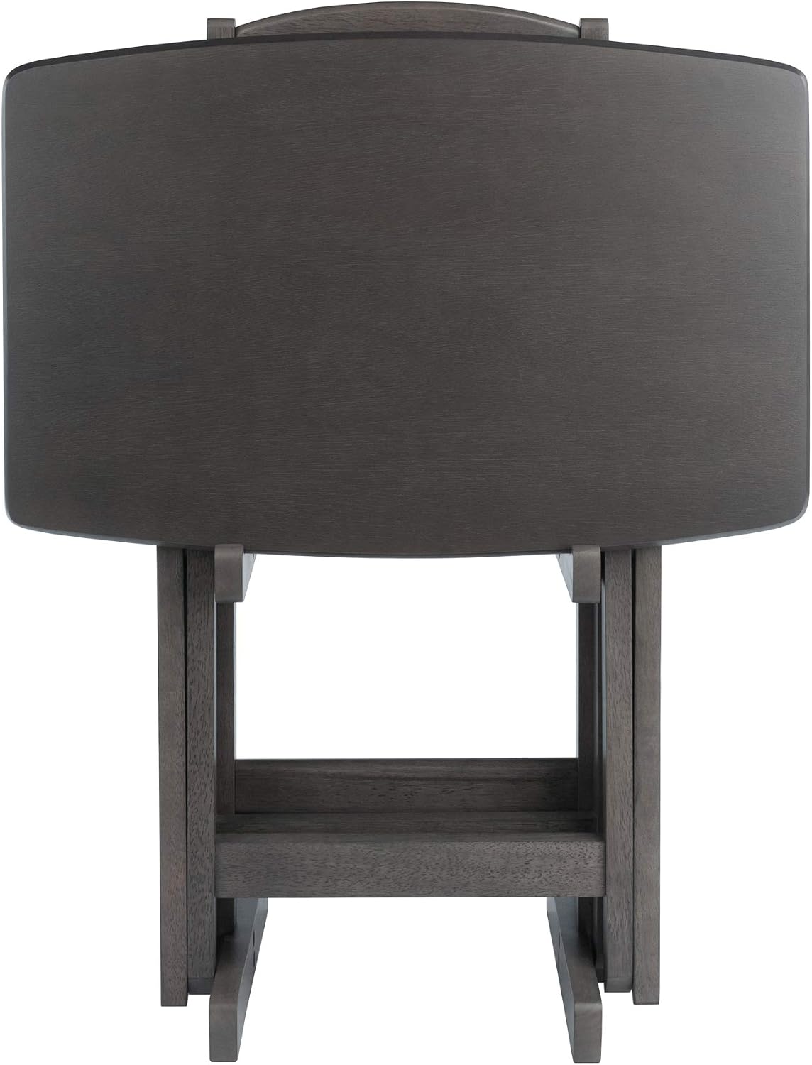 WINSOME Dorian Oversized Snack Table Set, Oyster Gray (Brown Base) (replace color may vary)., 23.62 x 15.75 x 25.51, 5pc