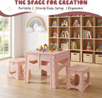 Portable Folding Kids Table & Chairs Set, Indoor/Outdoor Toddler Desk | Foldable & Portable, Indoor &Outdoor Applicable, Built to Last, Easy to Clean, Safe & Ergonomic Design