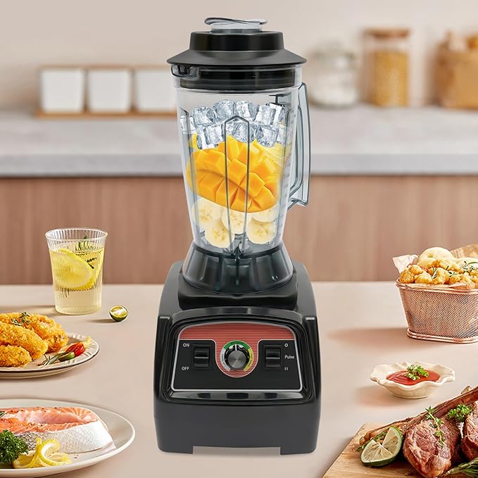 Professional Smoothie Blender, 2800W Commercial Blender for Smoothies, Shakes, Frozen Drinks and Food Blending, Adjustable Speed Blenders for Kitchen with 132-oz Pitcher
